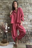 Annie Cushion Cotton Laurie Blouse Rhubard Rose